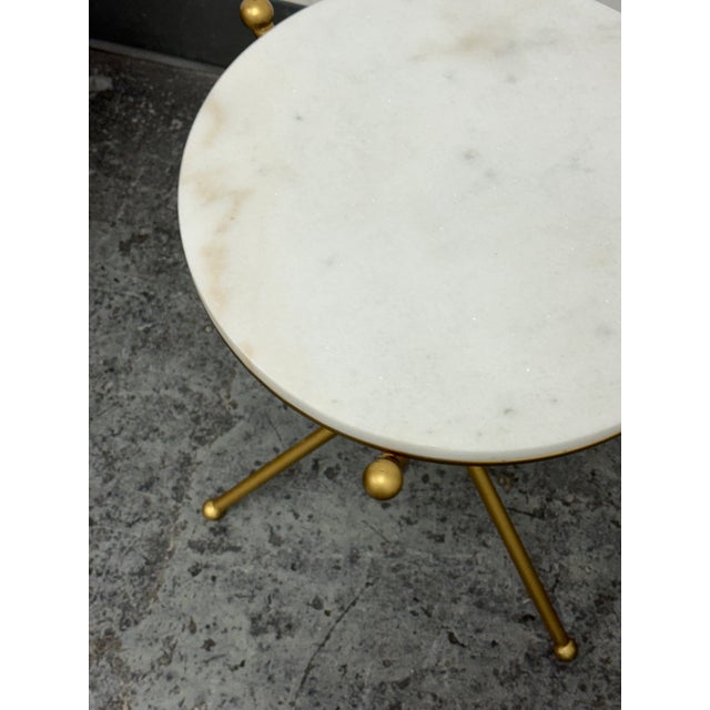 2010s Boston Loft Furnishings Linus Marble Side Tables, Pair For Sale - Image 5 of 12