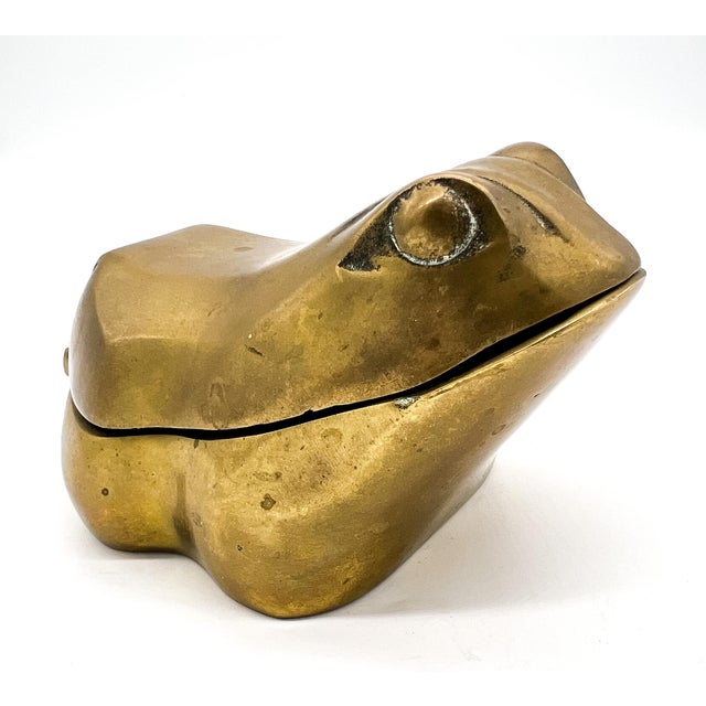 Vintage Brass Frog Trinket Box – Hollywood Regency / Whimsical For Sale - Image 10 of 12