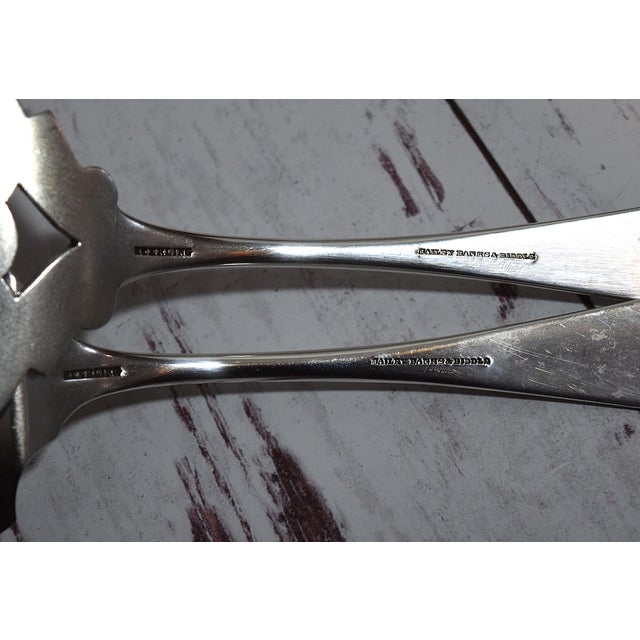 Late 19th Century Beautiful Antique Sterling Silver Fish Server & Fork Set Bailey Banks and Biddle For Sale - Image 11 of 16