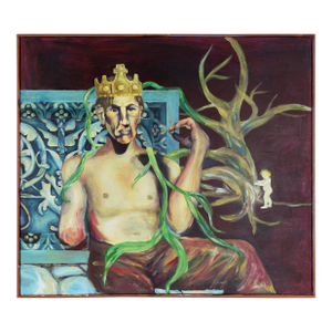 Vintage Original Abstract Expressionist Oil Painting -- The Fisher King by Eileen Rogoff