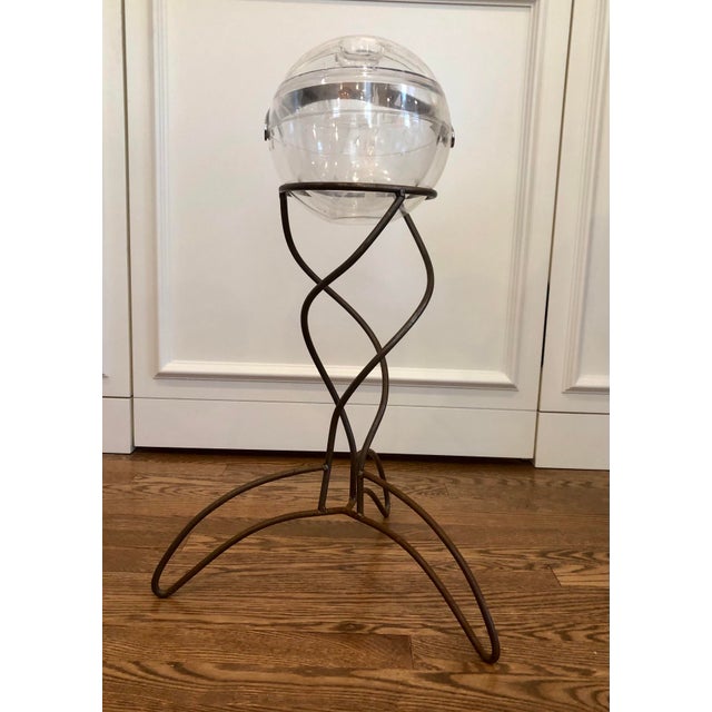 Metal Mid Century Iron and Lucite Ice Bucket Holder For Sale - Image 7 of 7