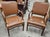 Traditional Pair of Mid 20th Century Gunlocke Georgian Style Mahogany and Vinyl Armchairs For Sale - Image 3 of 9