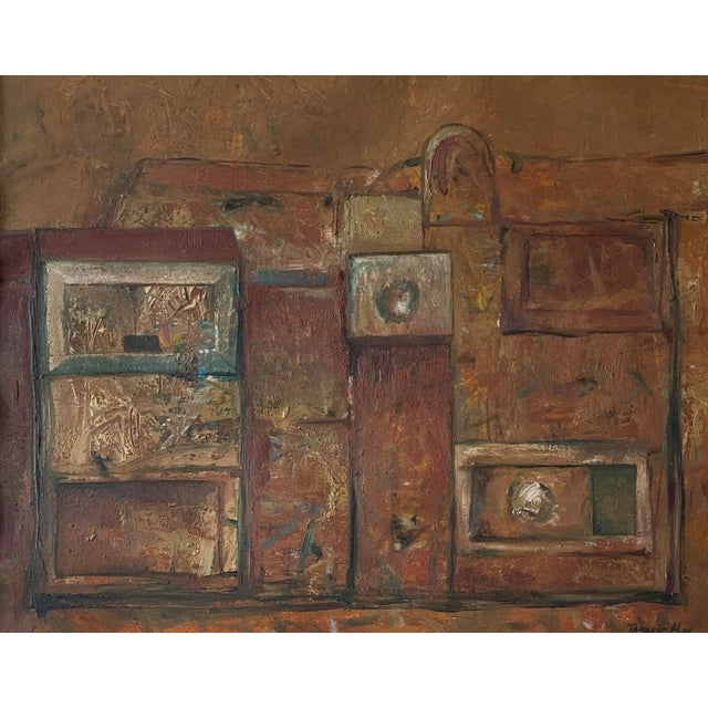 1970s Eduardo M. Tamariz (Mexican, B. 1945) - Untitled Abstract Urban Landscape, Signed (1976, Oil on Paper) For Sale - Image 5 of 5