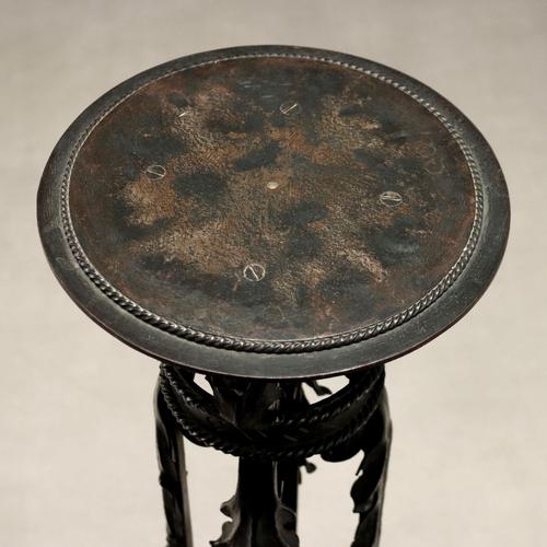 Wrought Iron Vase Holder Column For Sale - Image 3 of 10