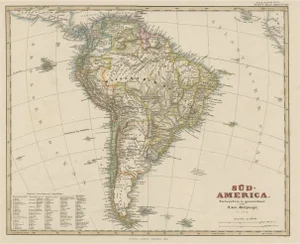 Antique Map of South America, 1859