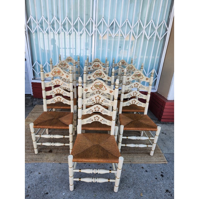 Mid 20th Century Set Of Ten Italian Dining Chairs For Sale - Image 9 of 12
