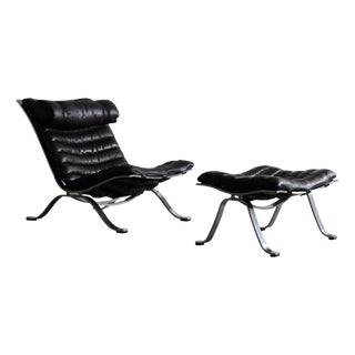 Set of Ari Lounge Chair and Ottoman by Arne Norell for Arne Norell Ab, Sweden, 1966 For Sale