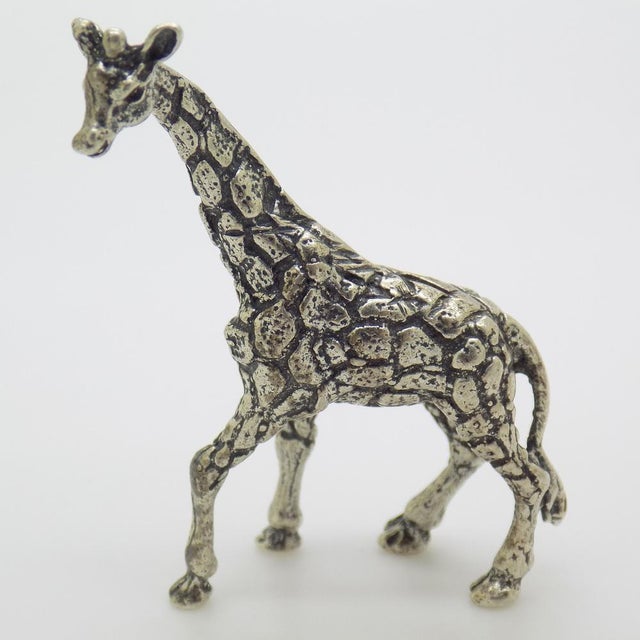 Vintage Italian Silver Giraffe Animal Figurine, 1960s For Sale - Image 11 of 11