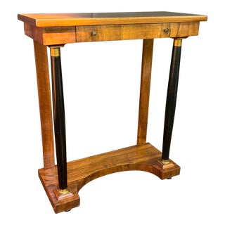 Early 20th Century Art Deco Walnut Console Table For Sale