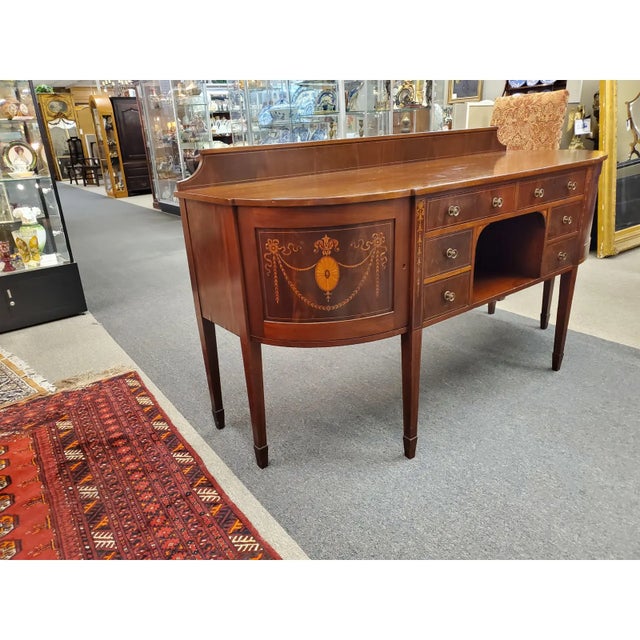 Traditional Early 20th Century Buffet Sideboard Mahogany Vintage Sheraton Style For Sale - Image 3 of 12
