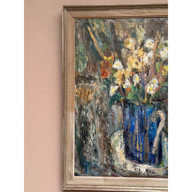 Sven Age, Flowers in Blue Vase, 1950s, Oil on Panel, Framed For Sale - Image 11 of 18