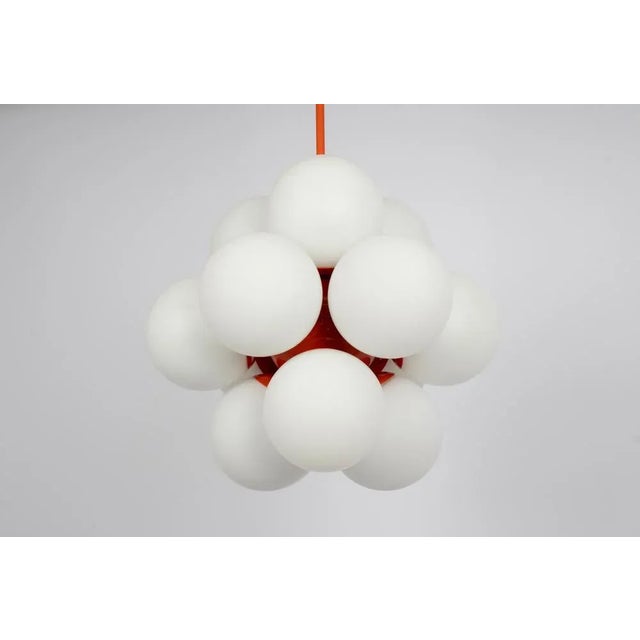 Sputnik Orange Pendant Light Opal Glass from Kaiser Idell / Kaiser Leuchten, Germany, 1970s For Sale - Image 3 of 11