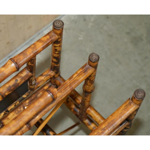 Movement Bamboo Carved Chinese Magazine Paper Rack, 1880s For Sale - Image 13 of 18