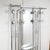 An Art Deco modernist Hall Stand. Polished chrome frame with mirrored central console mirror, upper hat racks, coat rails...