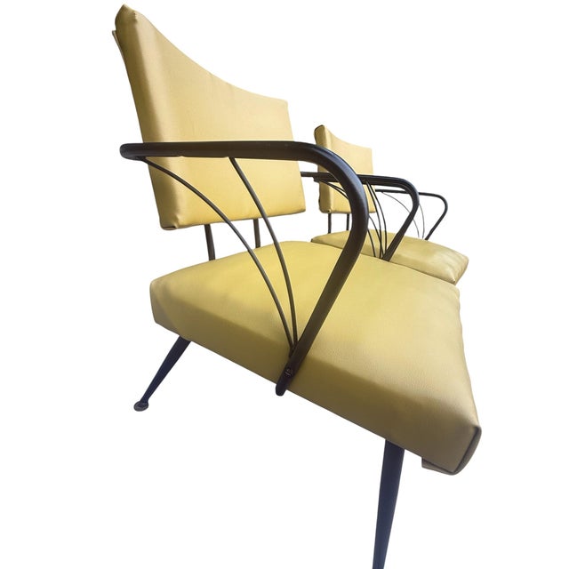 Pair of Vintage Viko Mid-Century Modern Mustard Yellow Armchairs, Circa 1975 For Sale - Image 9 of 13