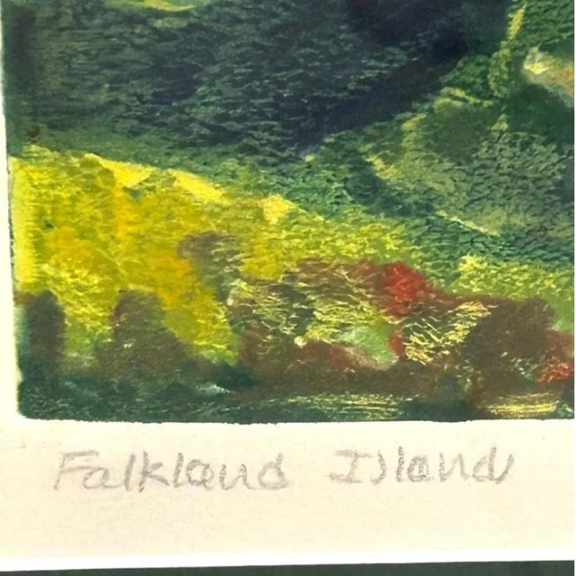 Paint Vintage Ann Hogle Original Watercolor Landscape “Falkland Island” For Sale - Image 7 of 8