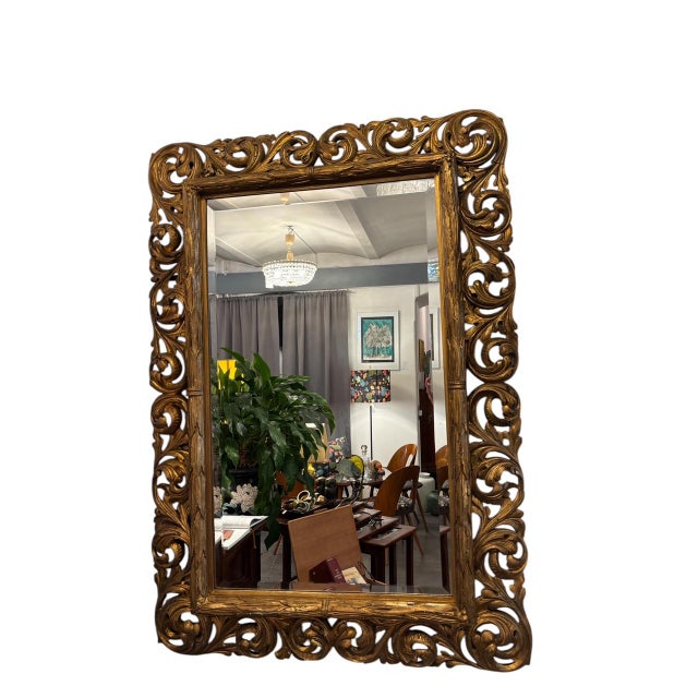Gold Florentine Facet Cut Mirror, 1890s For Sale - Image 8 of 8