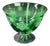 Vintage 60s Green Bowl With Clear Footed Base & Frosted Snowflakes For Sale
