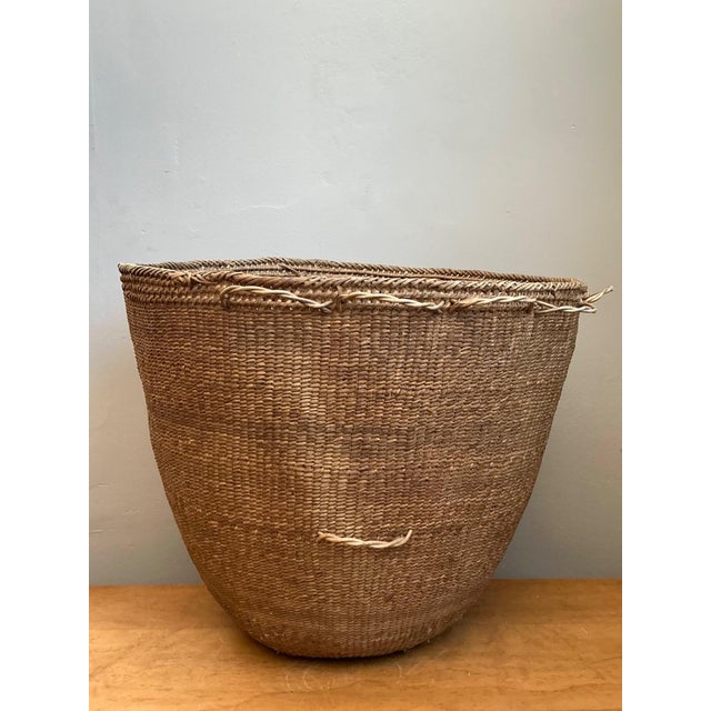 Vintage Handmade Woven Basket For Sale - Image 12 of 16