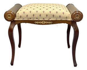 Turn of the Century French Empire Mahogany Bench