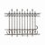 Collection of three sections of antique, late 19th century wrought and cast iron spiked fence Dimensions of each section:...