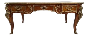 Antique Louis XV Style Kingwood Inlaid Bureau Plat Writing Desk