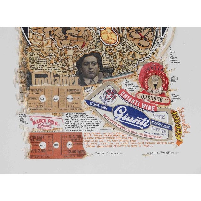 Mickey Mouse is an original modern artwork realized by John S. Fawcett in 1972. Mixed colored collage on paper. Hand...