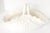 Made in Spain a vintage white embossed ceramic/porcelain centerpiece basket. Featuring a scalloped rim, a dual-wicker...