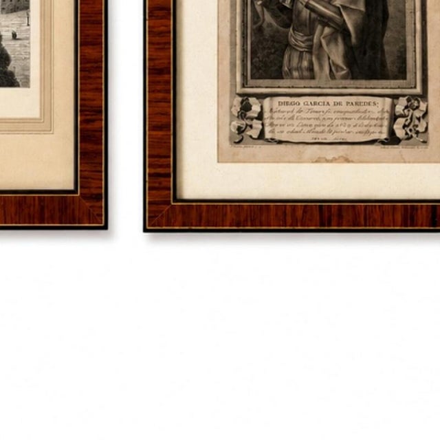 Portuguese Artist, Untitled, 19th Century, Engraving, Framed, Set of 3 For Sale - Image 5 of 6