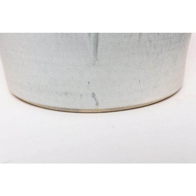 Vintage Green Matte Glaze Botanical Ceramic Planter With Plate by Deanna Nichols For Sale - Image 12 of 18