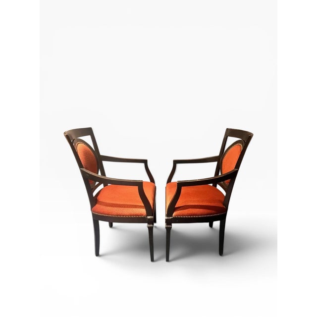 Set of 6 Minton-Spidell Hollywood Regency Style Dining Armchairs in Distressed Craquelure Finish For Sale In Boston - Image 6 of 12