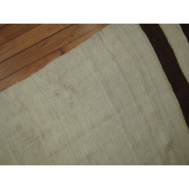 Early 20th Century Ivory Brown Mohair Rug - 4'8" x 6' For Sale In New York - Image 6 of 7