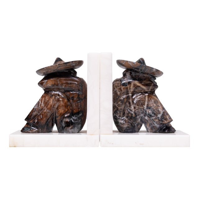 White Marble Bookends, 1970s, Set of 2 For Sale