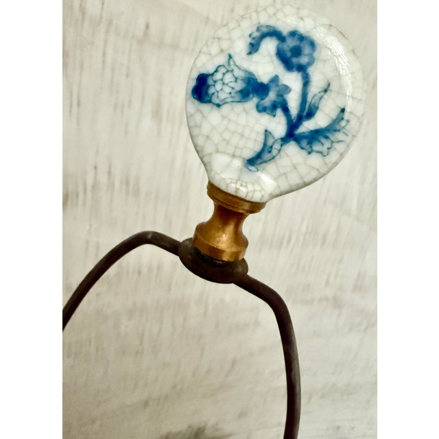 Meiji Period Antique Japanese Imari Porcelain Chinoiserie Vase Table Lamp in Red, Blue & White For Sale - Image 10 of 12