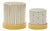 Stone Bumble Bee Striped Planter with Plate (Set of 2) For Sale