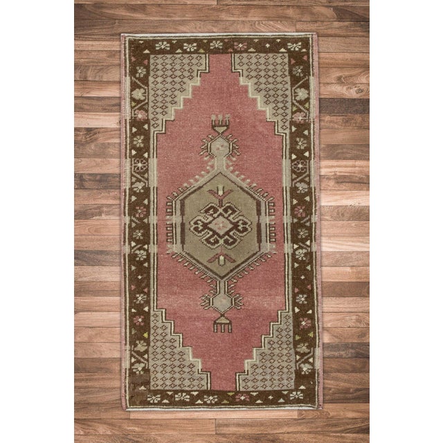 Early 21st Century Oriental Hand Knotted Rug Turkish Mini Rug 1'8" x 3'1" For Sale - Image 5 of 5