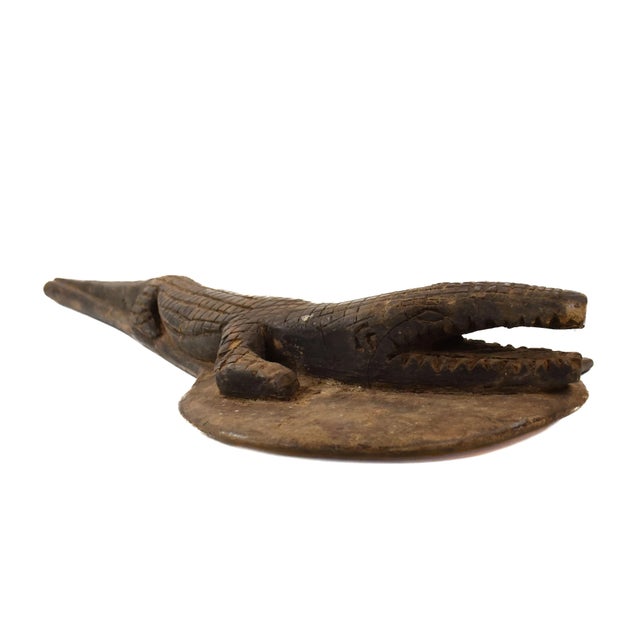 African Early 20th Century Dogon Wooden Tool with Crocodile Mali For Sale - Image 3 of 10