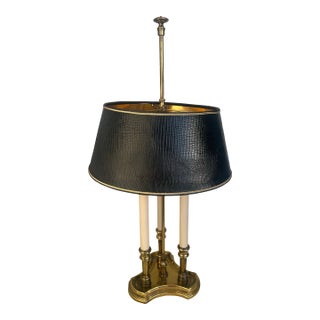 Vintage Stiffel 3-Candle Brass Bouillote Lamp For Sale