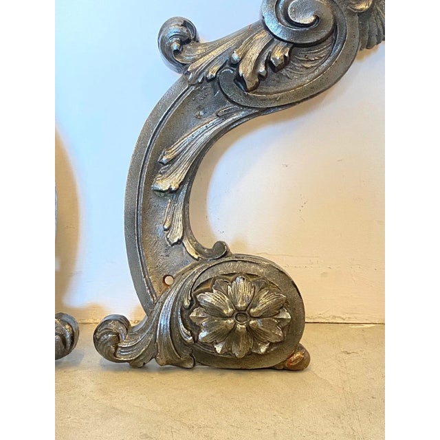 Gray Antique Cast Iron Decorations, Set of 2 For Sale - Image 8 of 13