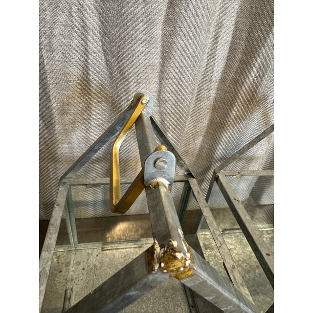 Industrial House Zinc & Glass Planter Pair For Sale - Image 3 of 3