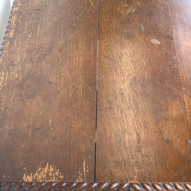 Antique Wooden Accent Table With Ball-and-Claw Feet For Sale - Image 18 of 18