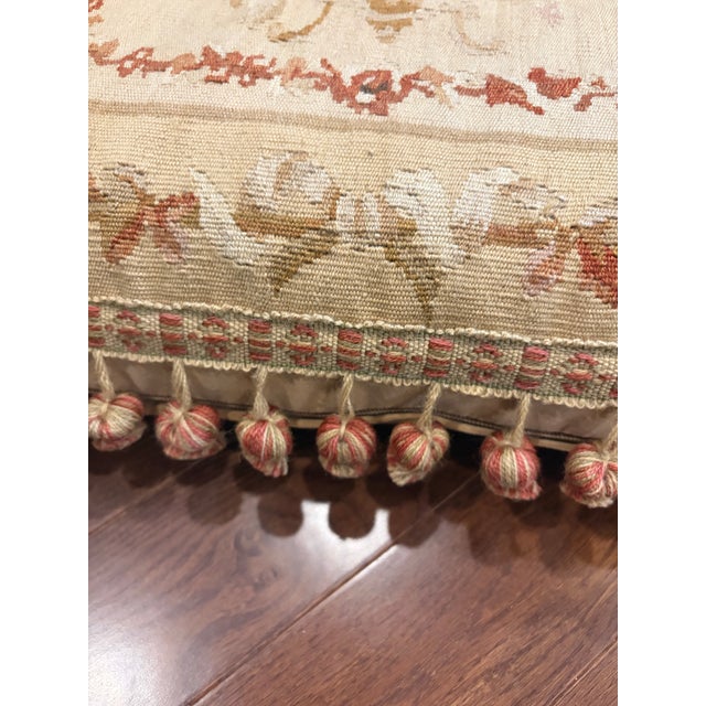 Vintage French Country Style Floral Needlepoint Throw Pillows – Set of 2 For Sale - Image 4 of 12