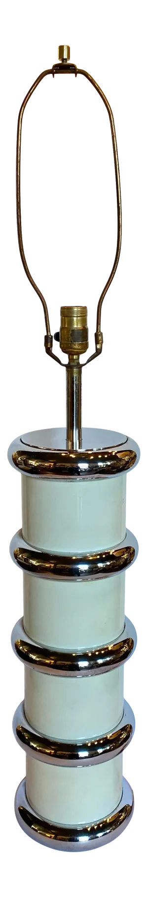 Modern Karl Springer Style Chrome Ring Table Lamp by Mutual Sunset, 1970s