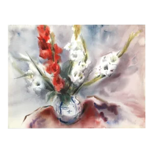 1950s "Flowers P6.23" Watercolor Painting by Eve Nethercott