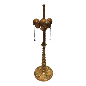 1920s American Tiffany Furnaces Bronze Dore & Enamel Table Lamp Base