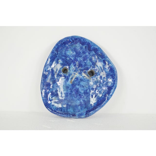 Vintage European Atomic Era Blue Stone Door Pull For Sale - Image 6 of 8