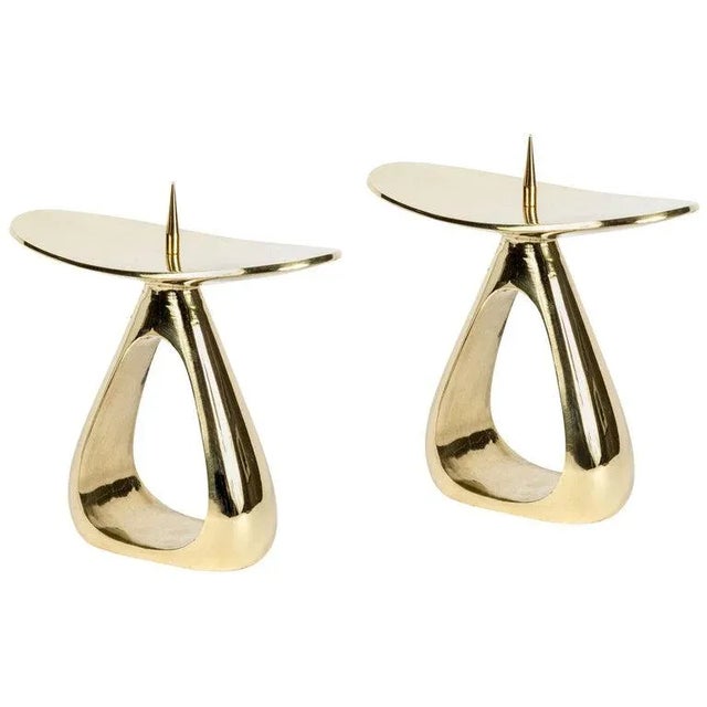 Carl Auböck #3470 Polished Brass Candleholder- A Pair For Sale - Image 11 of 11