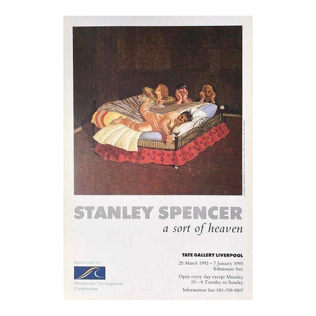 Vintage 1993 Original Stanley Spencer Tate Gallery Liverpool Exhibition Poster For Sale