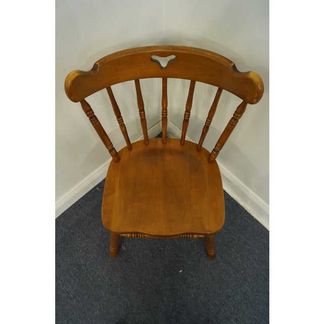 American Tell City Furniture Solid Hard Rock Maple Colonial Early American Dining Side Chair – Andover Finish For Sale - Image 3 of 7