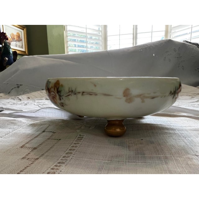 Royal Bavaria Porcelain Bowl Hand Painted With Opalescent Interior Early 20th Century For Sale - Image 4 of 7